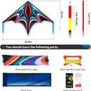 Kite, Large Delta Kites for Kids and Adults, Easy to Fly Rainbow Kites, Durable Multifunctional Beach Kite, Tangle-Free Flight Line, Durable