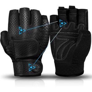 MOREOK Workout Gloves Padded Weight Lifting Gloves for Men/Women, [3MM Gel] Fingerless Grip Gym Gloves Fitness Gloves for Exercise,Hanging,Weightlifting, Cycling, Pull ups, Rowing (Medium, Black)