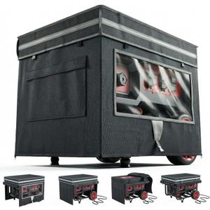 Generator Covers, Generator Covers While Running, 32X24X24 inches, Top Can be Opened, With Tool Bag and Visual Operation Window, Suitable for 3000W-12000W Frame Generator, Black.
