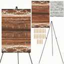 Pinkunn Wooden Wedding Seating Chart Board with Easel Display Stand 15.8 x 23.6 Inch Rustic Seating Chart Please Find Your Seat Sign for Engagement Baby & Bride Shower Wedding Sign Decor