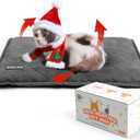 Mora Pets Self Heating Cat Bed Self Warming Cat Pad Thick Thermal Pet Bed Mat 24 x 18 Inches with Removable Cover Machine Washable Ultra Warm Mat for Outdoor Indoor Cats and Small Dogs (Suede Grey)