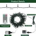 Christmas String Lights, 66FT 200 LED Color String Lights Indoor Outdoor, 11 Modes Dimmable Christmas Tree Lights with Timer Remote for Christmas Decorations