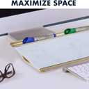 Quartet Glass Dry Erase White Board 18"W x 6"H, Compact Desktop Whiteboard with Storage Drawer, Marble (GDP186M)