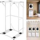 Sidasu 23" Double-Layer Washer and Dryer Stand, Heavy-Duty Steel Washer Dryer Stand, Compatible with Most Washer Dryer Models