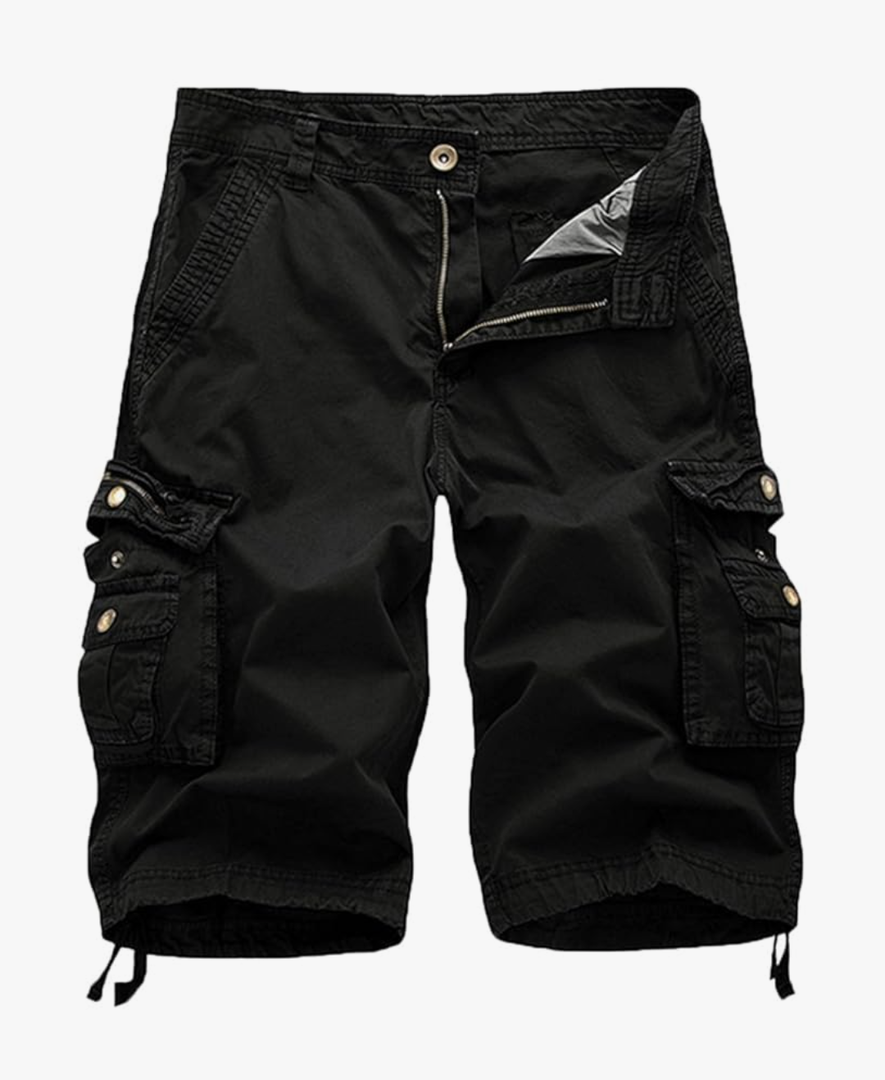 Women's Cotton Loose Fit Zipper Multi-Pockets Twill Bermuda Drawstring Women Cargo Shorts Size 18