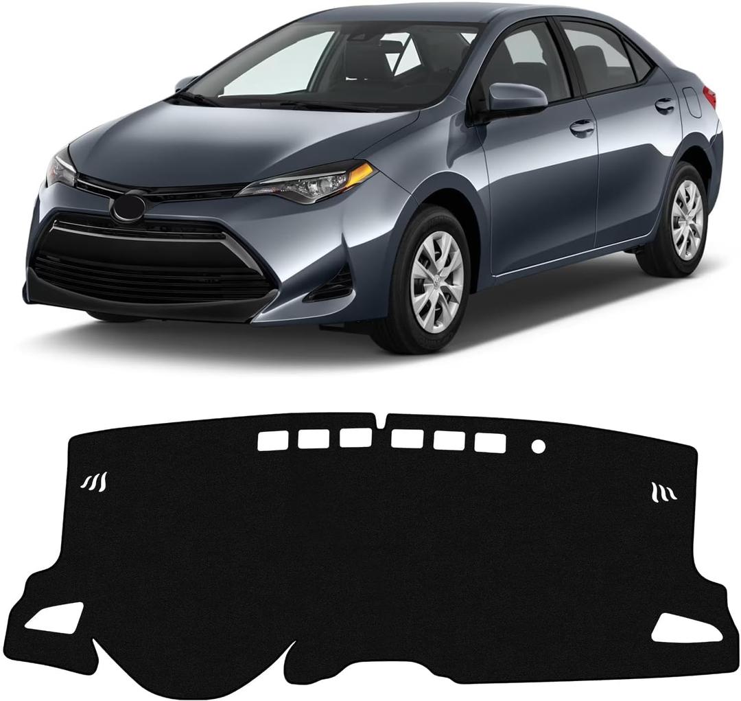 KUST Black Dash Cover for Toyota Corolla 2019-2024 2025 2026 (L LE SE XLE XSE), Hatchback(SE XSE) Left Hand Driving Dashboard Cover Non-Slip Polyester Interior Accessories for Corolla Sedan