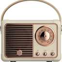 Dosmix Retro Bluetooth Speaker, Vintage Decor, Portable Wireless Bluetooth Speaker, Cute Old Fashion Style for Kitchen Desk Bedroom Office Outdoor Accessories for iPhone Android (Yellow)