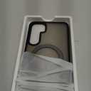 for Samsung Galaxy S25+ Plus Case,Compatible with Magsafe [Wireless Charging],with 360 Rotatable Magnetic Ring Stand Matte Translucent Slim Soft Edge Phone Kickstand,Black