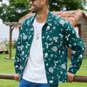 Bindefon Christmas Jean Jacket Men Trucker Unlined Coats Xmas Printed Tops Stocking Stuffers for Man (S)