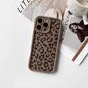 NITITOP Compatible with iPhone 16 Pro Case Cute Stylish Leopard Print Design for Women Girls Men Artistic Soft TPU Shockproof Protective Full Camera Protection Cover - Brown