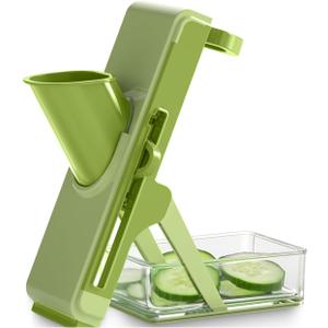 Eletronova Safe Mandoline Slicer for Kitchen, Vegetable Slicer for Kitchen (Light Dark Green)