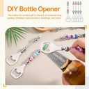 20pcs Beadable Beer Opener Reusable Bottle Opener Decorative for Bartenders DIY Flat Beer Bottle Openers Beaded Bottles Openers DIY Bead Metal Silver Wine Stoppers for Crafts Fall Bar Party Favor
