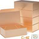 5 Pack Rose Gold Gift Box, 9.5x6x3'' Gift boxes for Presents with Lids Magnetic Closure Rectangle Collapsible for Bridesmaid proposal box, Wedding, Christmas, Halloween, Birthday Gift Packging