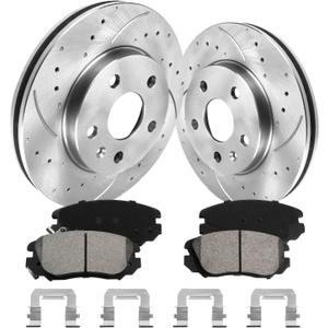 Anpulsero Brake Pads And Rotors Kit Front Compatible with 2013-2015 Chevrolet Malibu, 296mm(11.7in) Front Rotor FOR 2.4L OR 16 IN Wheels, Automotive Replacement Brake Kits Drilled And Slotted Rotors