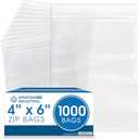 Spartan Industrial - 4” X 6” (1000 Count) 2 Mil Clear Reclosable Zip Plastic Poly Bags with Resealable Lock Seal Zipper