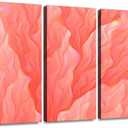 blaverr coral living fractal abstract background prism glitch effect color of - Canvas Wall Art - Modern Office Decoration Painting Artwork for Living Room Bedroom - 3 Panels (Black)