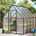 6x8 FT Greenhouse for Outdoors, Polycarbonate Greenhouse with Roof Vent, Enhanced Aluminum Large Walk-in Green House for Garden Backyard (Only Pastic Panels)