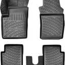 RizLiner Fiat 500 & 500C 2011-2019 Floor Mats Custom Fit Rubber 3D Car Mats Laser Measured Floor Liners All Weather Heavy Duty Waterproof Odorless Non-Slip TPE (Front & Rear, Black)