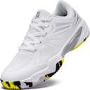 FENLERN Tennis Shoes for Men Wide Width Non Slip Pickleball Racquetball Shoes Arch Support Athletic Court Shoes Breathable Running Walking Sneakers (White 7W)