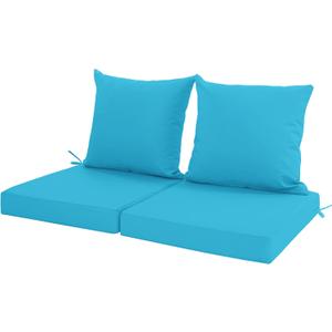Outdoor Cushions for Patio Furniture, Waterproof Outdoor Chair Cushion w/Fade-Resistant, Removable & Machine-Washable Cover, 22x22 Inch, Deep Seat Sofa/Couch Pad Replacement – Set of 2, Teal, 22 x 22 | 2P