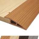 1/2" to 3/5" Height Threshold Ramp - Rubber Threshold, Floor Transition Strip, Door Strip, Wheelchair Ramp, Carpet to Tile Strip (Light Brown Coffee, 40 inches)