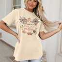 Women Graphic Shirts Magical T Shirt Vacation Holiday Short Sleeve Top Graphic (L)