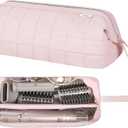 KarSyon Hair Tools Travel Bag Organizer for Dyson Airwrap Case Holder Shark Hair Dryer Flex Style Airstraight Brush Revlon Attachments Carrying Case Flat Curling Iron Bags (Pink)