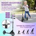 Kick Scooter for Ages 6+,Foldable Lightweight 8IN Big Wheels Scooter for Kids, Teen and Adults, 3 Adjustable Levels