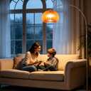 Modern Arc Floor Lamp Adjustable Wood Standing Lamp for Living Room
Mid Century Modern Arc Lamps for Bedroom, Sturdy Marble Base, Height Adjustable, Rotating Lamp Head, Beautiful Light Shadow