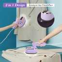 Mini Steam Iron for Clothes, Biupky Travel Steamer for Clothes Portable, Micro Steam Iron Mini Handheld Steamer Support Dry And Wet Ironing for Home Travel (Purple)
