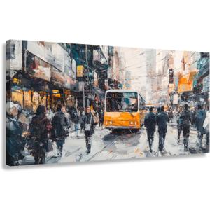 AIXMGSJS Canvas Wall Art Decor Large Wall Art for Living Room Modern Oversized Wall Art Prints Abstract Canvas Art Wall Decor City Life Pictures Decorations Artwork for Walls Home Room Decor 29"X58"