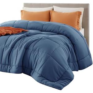 Bedsure Comforter Duvet Insert - Quilted Comforters Full Size, All Season Duvet, GentleSoft Down Alternative Bedding, with 8 Tabs, Gifts for Women/Men, Dark Slate Blue, Full 86 x 82 Inches