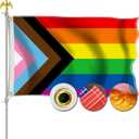 Progress Pride Flag 3x5 Outdoor, Heavy Duty Polyester Rainbow Flag with Brass Grommets, Sewn Stripes
