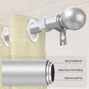 Silver Curtain Rods for Windows 28 to 48 Inch, 5/8" Diameter Heavy Duty Metal Adjustable Small Curtain Rod With Bracket