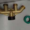 ATDAWN 4 Way Brass Hose Splitter, 3/4" Brass Hose Faucet Manifold, Garden Hose Adapter Connector