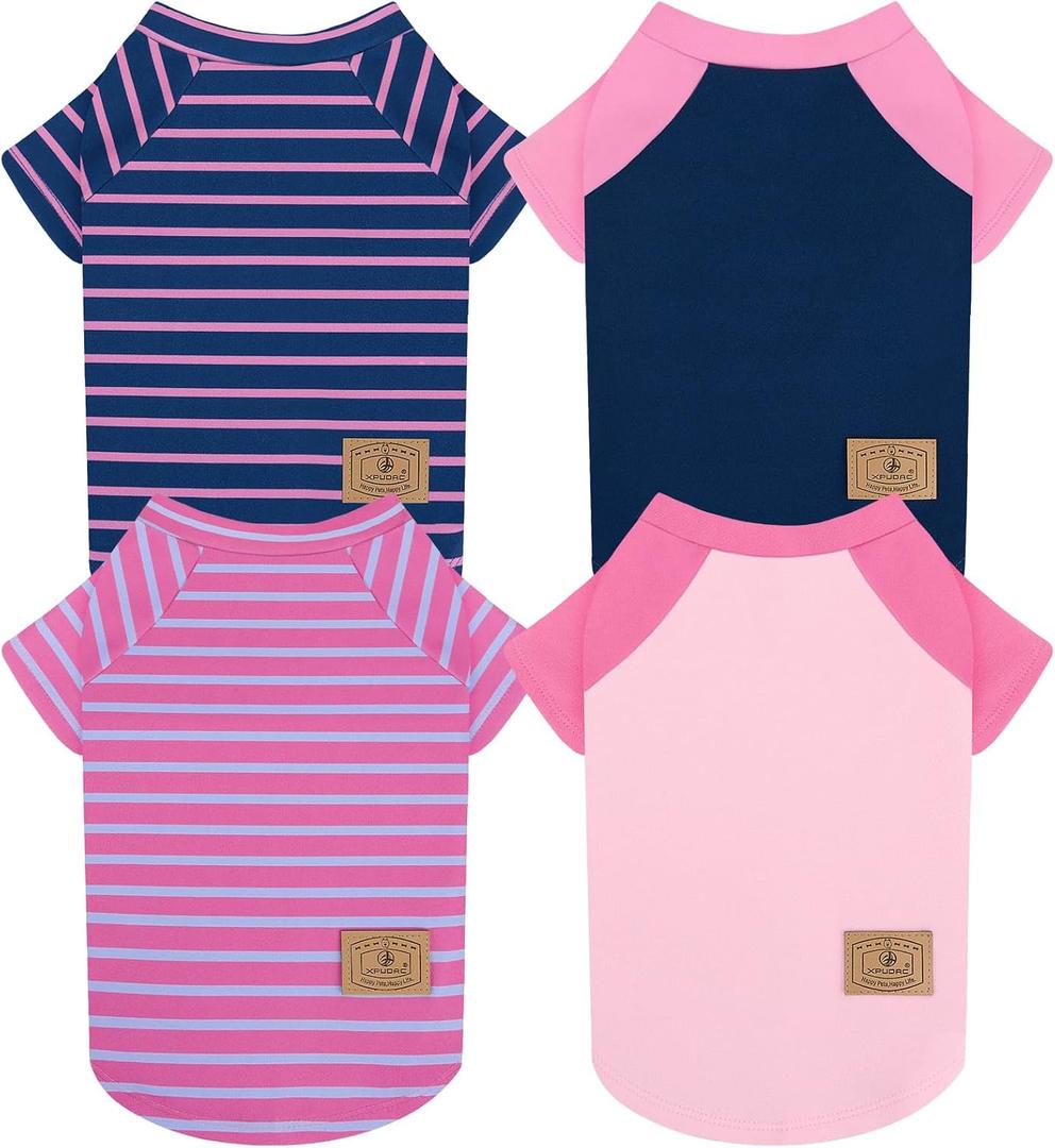 4 Pack Dog Sweaters Comfy Dog Clothes with Sleeves Puppy Shirts Pullover Pet Sweatshirt for Small Medium Large Dogs Boy Girl Doggy Outfits Cat Apparel, Purple, 3XL