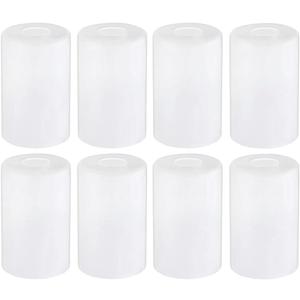 Piano 8- Pack White Frosted Glass Light ShadeGlass Lamp Shade Replacements for Light FixturesCylinder Globe Glass Shades Covers for Pendant Lights Chandeliers Wall Sconces Bath Vanity Lights