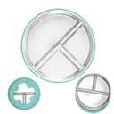 Stainless Steel Baby Plates with Suction, Kids Plates Non Toxic BPA Free Non-Slip Unbreakable Snack Lunch Plate for Toddler 1-3,Removable Silicone Shell
