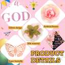 Feifeiya 36 Pcs DIY 2026 Graduation Cap Decorations Accessory Kit Include Faux Flower Heads Graduation Quotes Glitter Stickers 3D Butterfly for Grad Cap Topper DIY Gift(Pink,Inspirational)