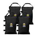 CROWN SHADES Sand Bags for Canopy Legs (120 LBS) Sandbags for Weight, Canopy Weights, Pop Up Tent Weights Bags, Black (Unfilled), Pack of 4 