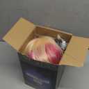 Mannequin Head with Long Synthetic Fiber Colorful Hair Styling Training Head 26-28inch Manikin Cosmetology Doll Head Hairdressing Training Model for Cutting Braiding Practice and Free Clamp Holder