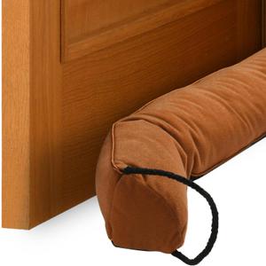 uxcell Door Sweep for Bottom of Doors, 28" x 3" Door Draft Stopper with Hanging Loops Weather Stripping Machine Washable for Windows Blocker Dust Cold Heat Noise, Brown