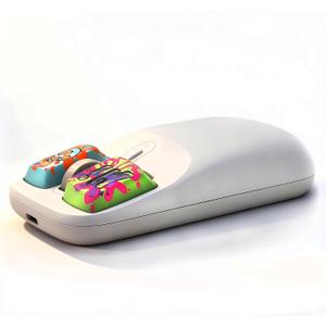 Retro Mouse 2.4G & Bluetooth Mouses Connectivity, Lightweight Rechargeable Wireless Mouse 100h Battery Life with USB Receiver, PC/Mac - White