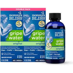 Mommy's Bliss Original Gripe Water, Gas and Colic Relief, Gentle and Safe, Made for Infants, 2 Weeks+, 8 Fl Oz, Exp 05/26 (2 Bottles)