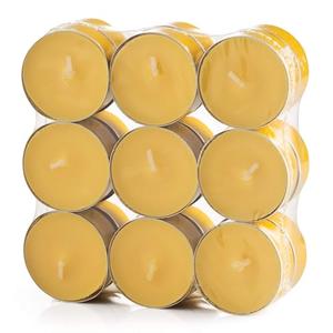 Tea Light Candles Colored Unscented Metallic Tin Cups Set of 36 Made in USA (Red)