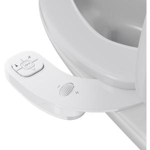 hansrapo Left-Hand Bidet Attachment Non-Electric Dual Nozzle for Rear & Feminine Wash, Adjustable Pressure & Flow, Ultra-Slim Design,Independent Self-Clean Function, Quick-Release for Easy Cleaning