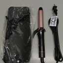 Travel Curling Iron 1 Inch, Dual Voltage Curling Iron 110-240V with European Plug, Small Curling Wand for Women & Short Hair, 5 Temp Digital Settings, Auto-Off, Anti-Scald Cover, Heat-Resistant pad