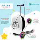 Lascoota Foldable Ride-On Suitcase - Lightweight Luggage with Easy-Glide Wheels - LED Lights for Kid Suitcase - Foldable Luggage Converts to Ride-On - Video Game, Unisex Child, 12.75 x 20.6 x 10.6 in