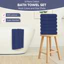 KAHAF COLLECTION 6 Pack Bath Towels Set (27 x 54 Inches) 100% Ring Spun Cotton, Lightweight, Quick Dry, Highly Absorbent Towels (Navy, (27x54) Inches)