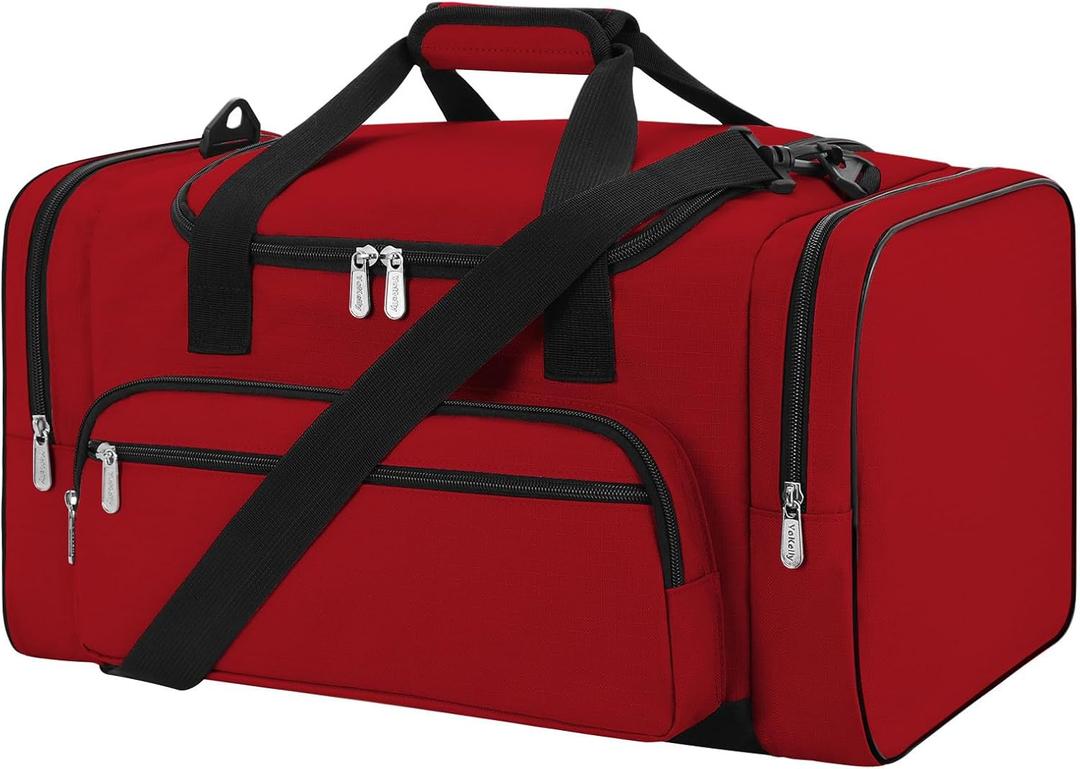 Small Duffel Bag 17 inch Carry On Weekender Bag for Travel Gym Sport (17x10x9 in)  Red